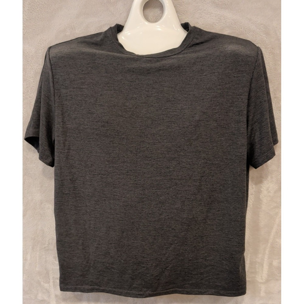 Mens Small Gray Athletic T-Shirt Stretch Polyester Elastane Lightweight Active